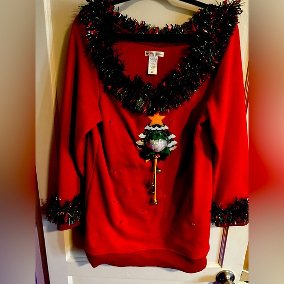The Ugly Holiday Sweater- Tinsel. 2X. SPARKLE - Picture 1 of 7